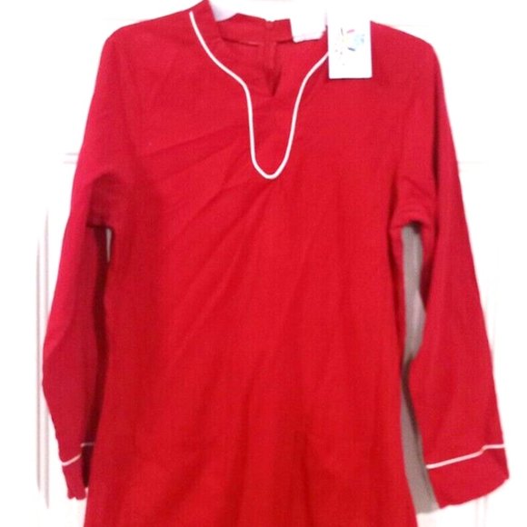 DBA Red/White Corduroy Belted Shift Dress - Picture 3 of 5